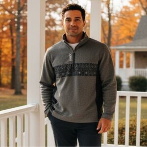 Swix Myrene 1/2 Zip Up Nordic Fairisle Sweater Jacket in Men’s Size Large